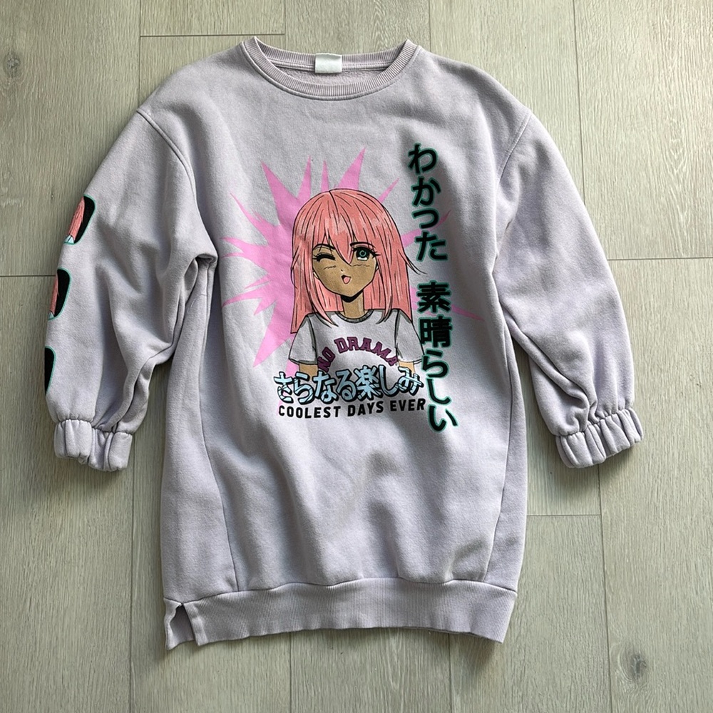 H&M girls anime sweatshirt sz 10